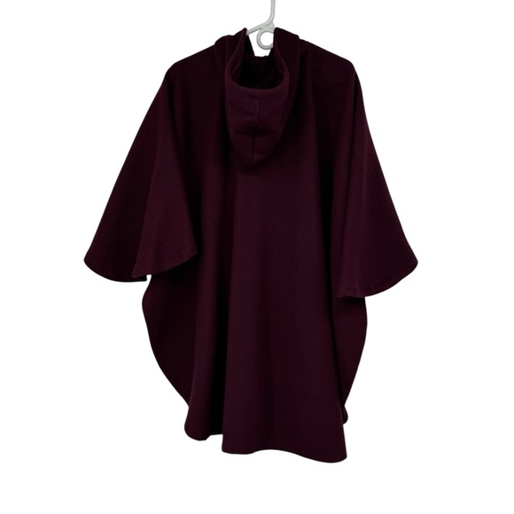 *Womens Vintage 1990’s My Maine Bag Bangor Maine 1 Size Maroon 100% Wool Poncho - Picture 10 of 14